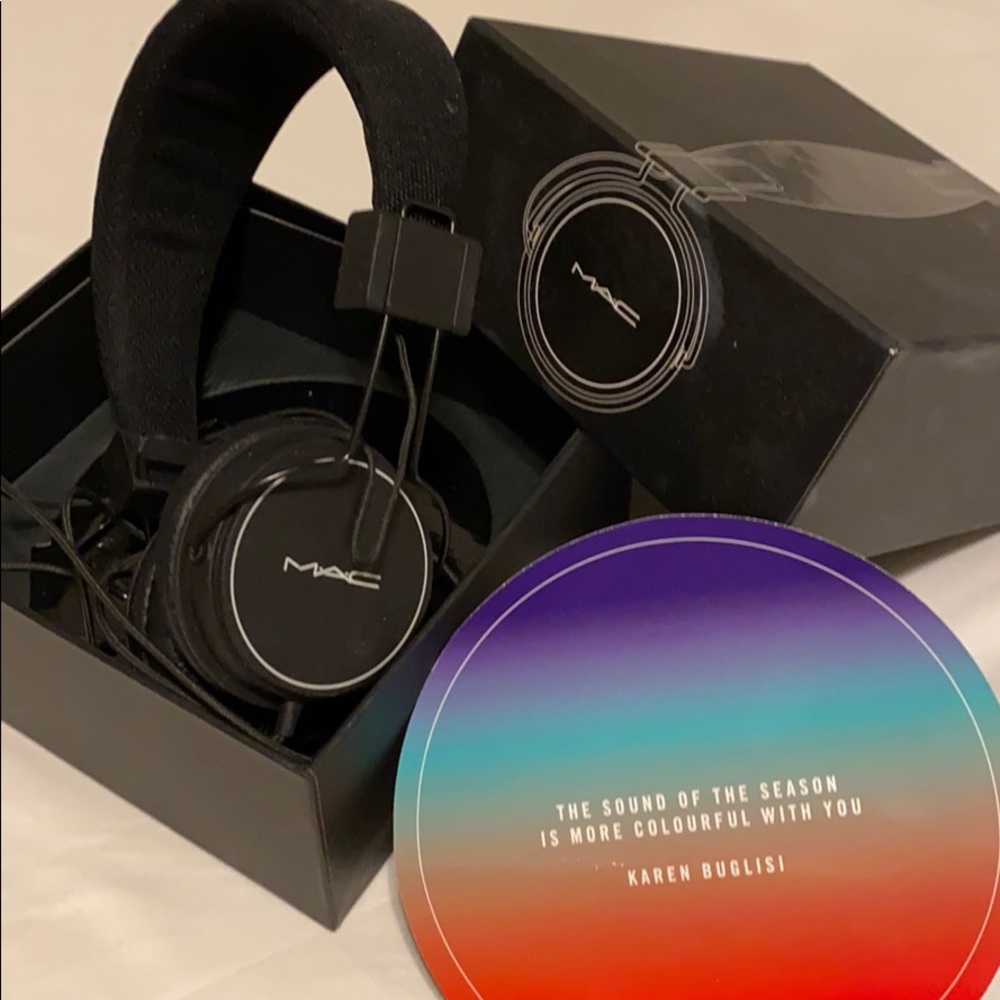 MAC cosmetics black employee headphones